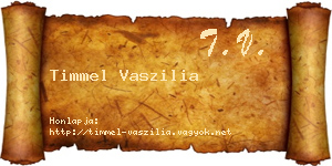 Timmel Vaszilia névjegykártya